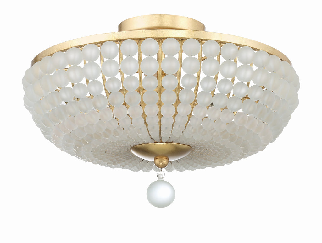 Antique Hardware Bella 3 Light Antique Gold Semi Flush Mount Semi Flush