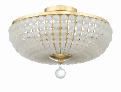 Antique Hardware Bella 3 Light Antique Gold Semi Flush Mount Semi Flush