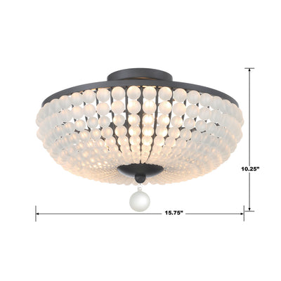 ##Antique Hardware## Bella 3 Light Matte Black Semi Flush Mount