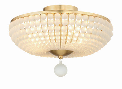 ##Antique Hardware## Bella 4 Light Antique Gold Semi Flush Mount