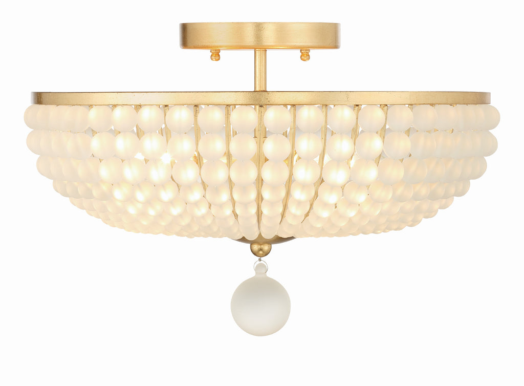 ##Antique Hardware## Bella 4 Light Antique Gold Semi Flush Mount