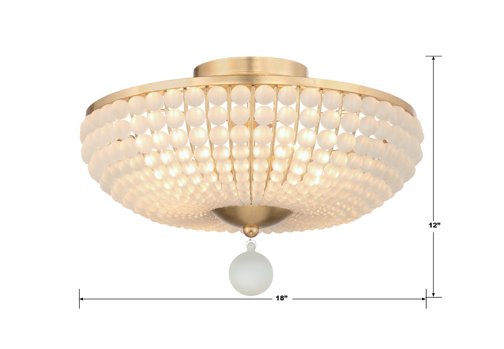 ##Antique Hardware## Bella 4 Light Antique Gold Semi Flush Mount