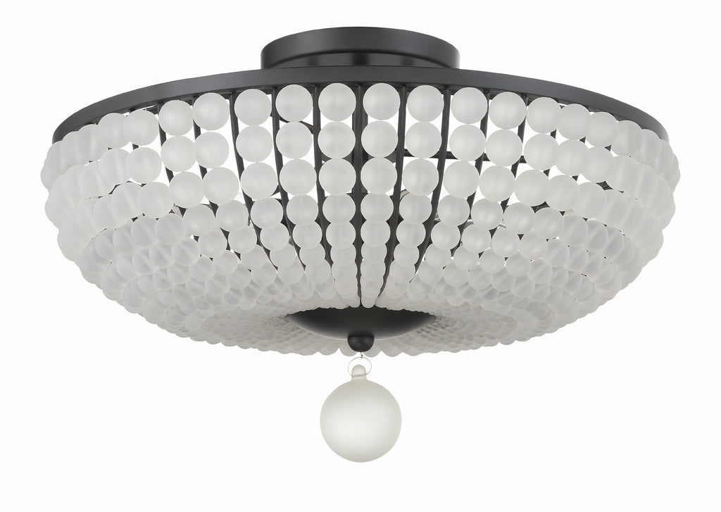 ##Antique Hardware## Bella 4 Light Matte Black Semi Flush Mount