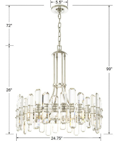 Antique Hardware Bolton 8 Light Polished Nickel Chandelier Chandelier