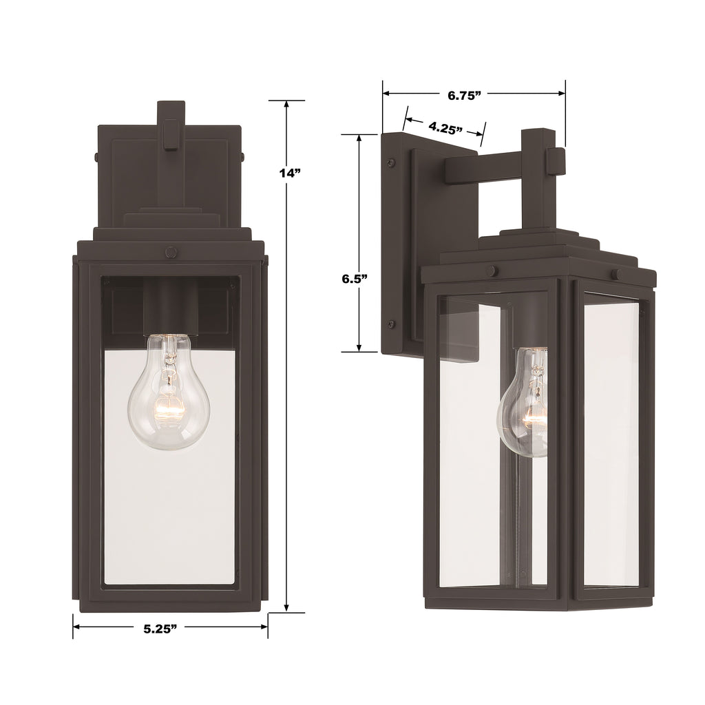 Antique Hardware Byron 1 Light Matte Black Outdoor Sconce Exterior