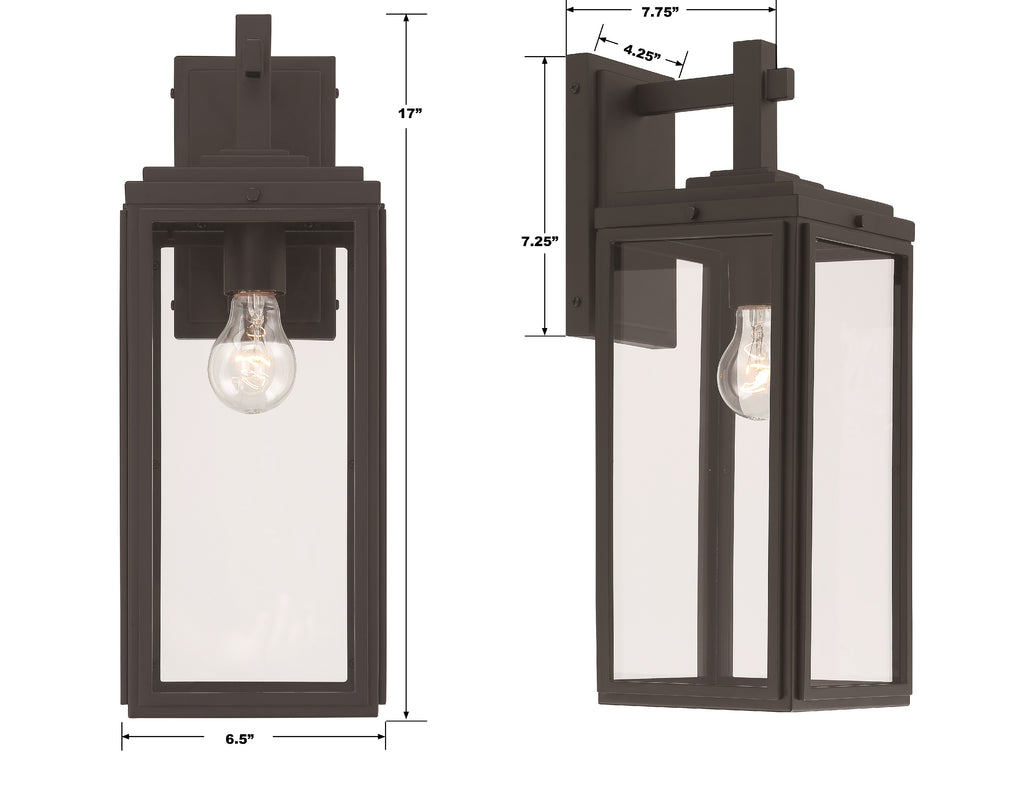 Antique Hardware Byron 1 Light Matte Black Outdoor Sconce Exterior