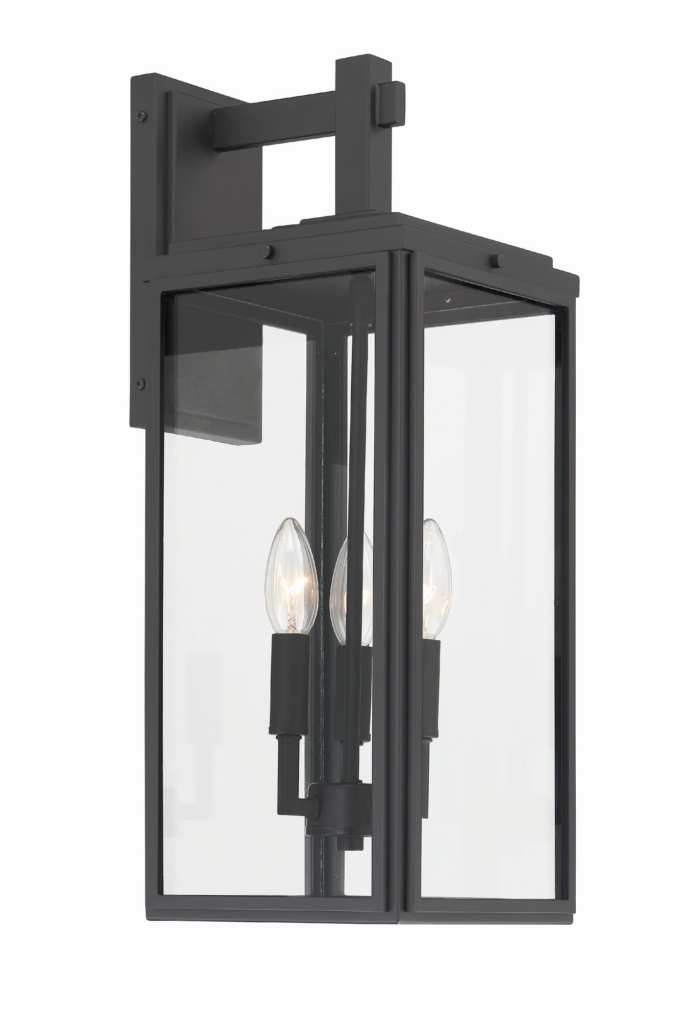 Antique Hardware Byron 3 Light Matte Black Outdoor Sconce Exterior