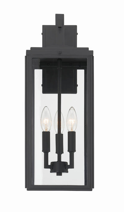 Antique Hardware Byron 3 Light Matte Black Outdoor Sconce Exterior