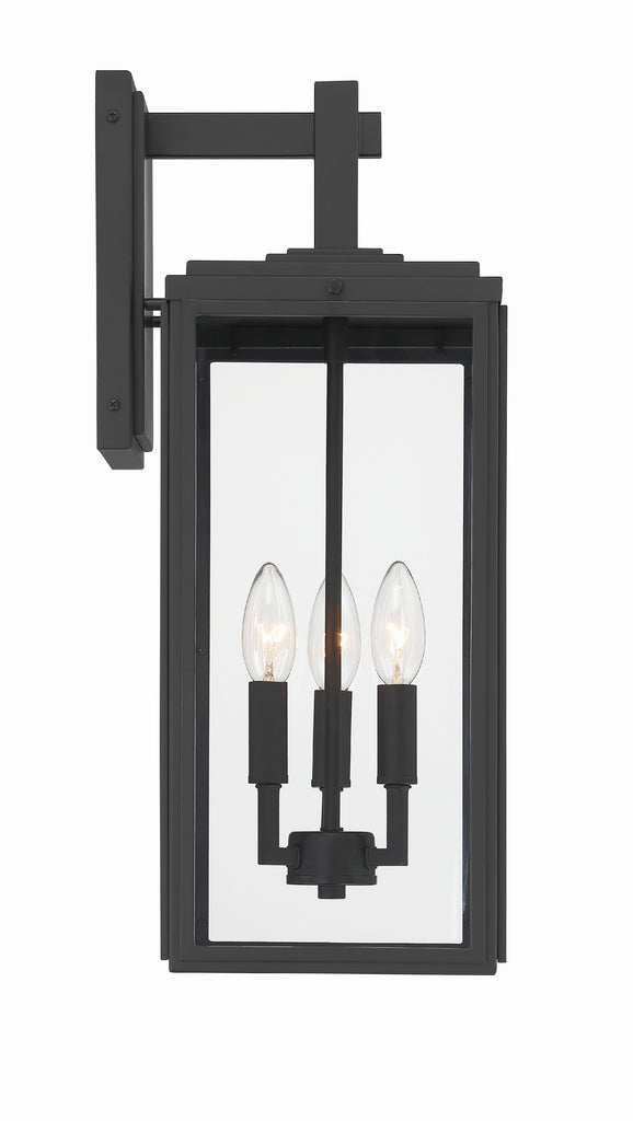 Antique Hardware Byron 3 Light Matte Black Outdoor Sconce Exterior