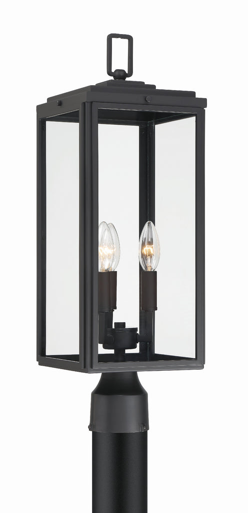 Antique Hardware Byron 3 Light Matte Black Outdoor Post Exterior