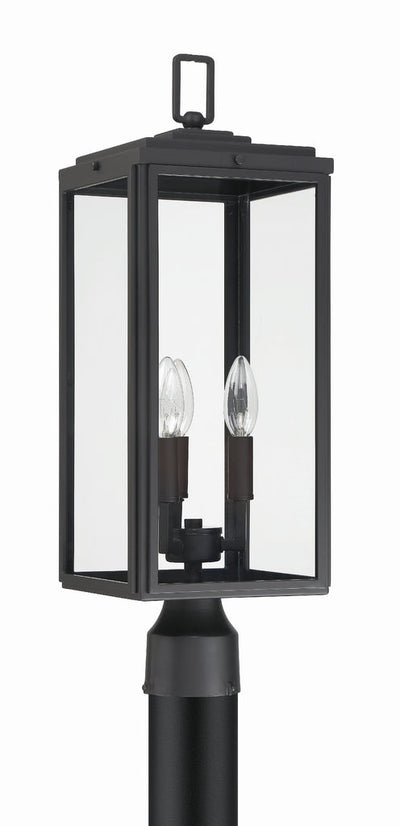 Antique Hardware Byron 3 Light Matte Black Outdoor Post Exterior