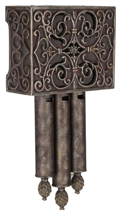 ##Antique Hardware## Westminster Carved Short Chime in Hand Painted Renaissance Crackle