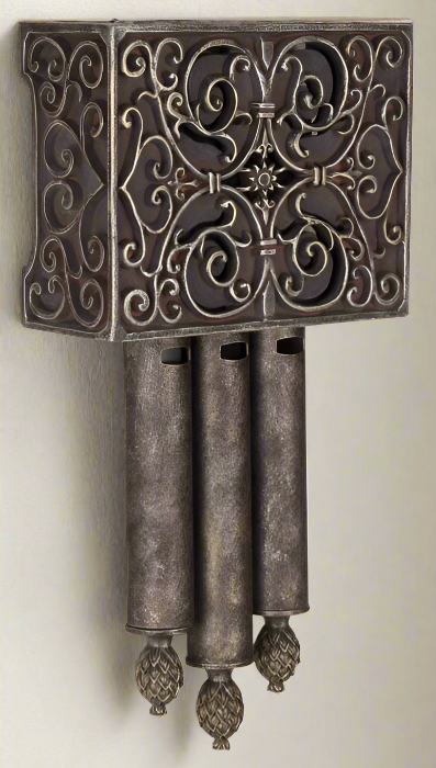 ##Antique Hardware## Westminster Carved Short Chime in Hand Painted Renaissance Crackle