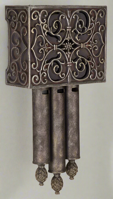 ##Antique Hardware## Westminster Carved Short Chime in Hand Painted Renaissance Crackle