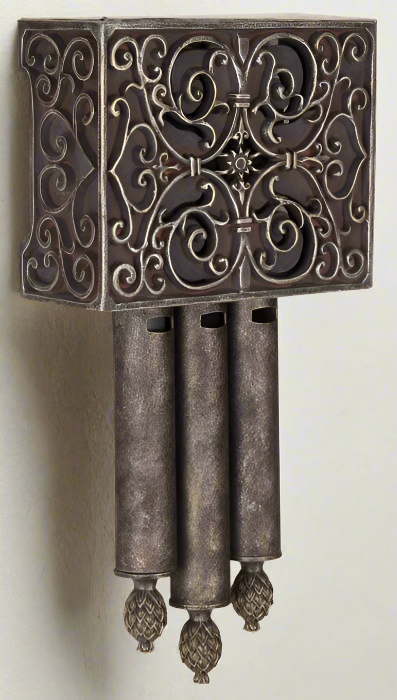 ##Antique Hardware## Westminster Carved Short Chime in Hand Painted Renaissance Crackle