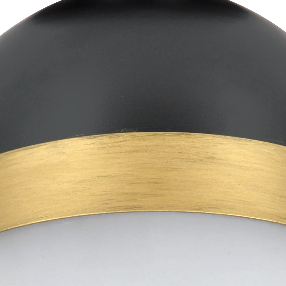 Antique Hardware Brian Patrick Flynn Capsule 1 Light Matte Black + Textured Gold Outdoor Semi Flush Mount Exterior