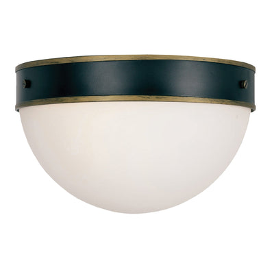 Antique Hardware Brian Patrick Flynn Capsule 2 Light Matte Black + Textured Gold Outdoor Flush Mount Exterior