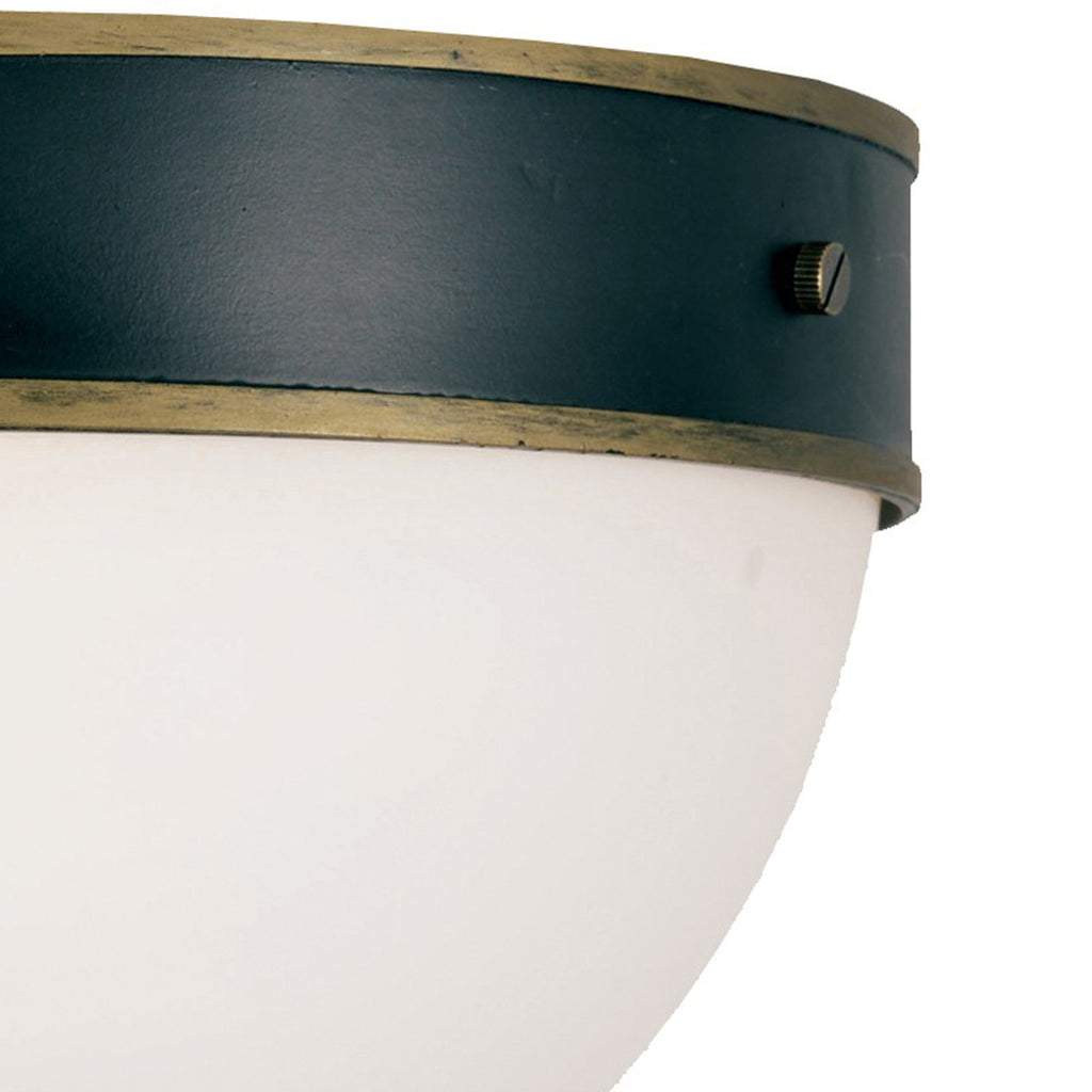 Antique Hardware Brian Patrick Flynn Capsule 2 Light Matte Black + Textured Gold Outdoor Flush Mount Exterior