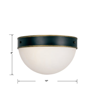 Antique Hardware Brian Patrick Flynn Capsule 2 Light Matte Black + Textured Gold Outdoor Flush Mount Exterior