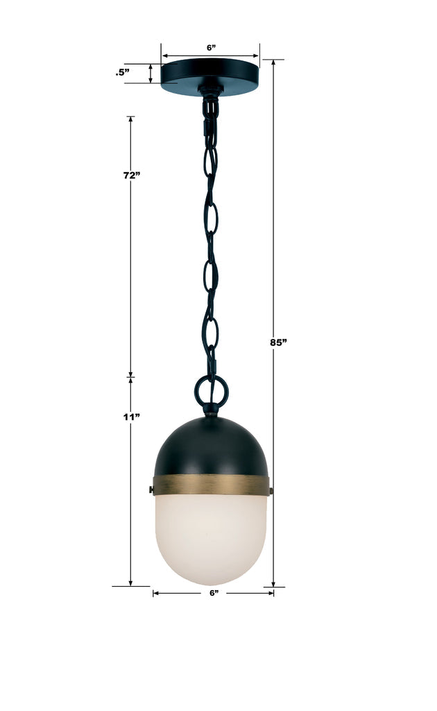 Antique Hardware Brian Patrick Flynn Capsule 1 Light Matte Black + Textured Gold Outdoor Pendant Exterior