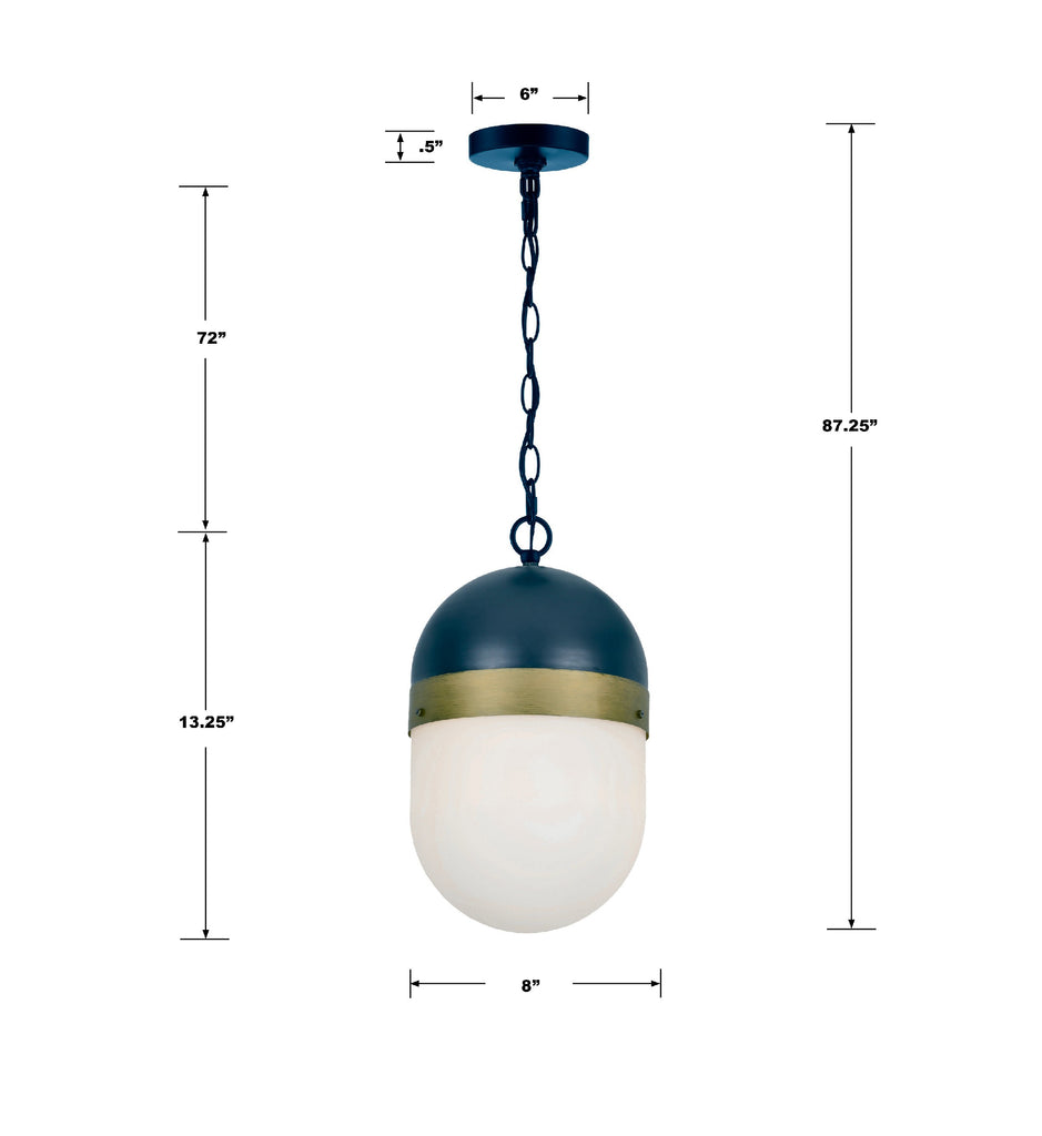 Antique Hardware Brian Patrick Flynn Capsule 1 Light Matte Black + Textured Gold Outdoor Pendant Exterior