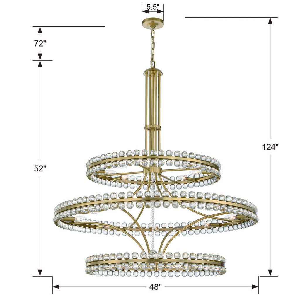 Antique Hardware Clover 24 Light Aged Brass Chandelier Chandelier