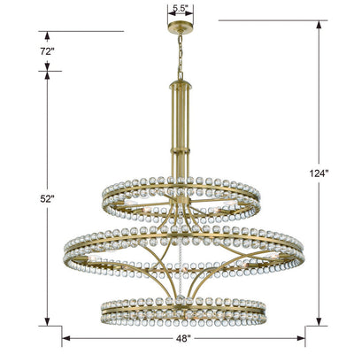 Antique Hardware Clover 24 Light Aged Brass Chandelier Chandelier