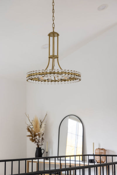 Antique Hardware Clover 8 Light Aged Brass Chandelier Chandelier