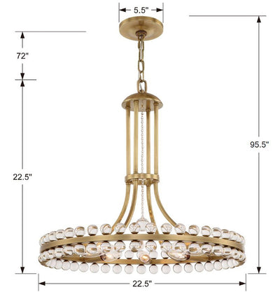 Antique Hardware Clover 8 Light Aged Brass Chandelier Chandelier