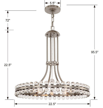 Antique Hardware Clover 8 Light Brushed Nickel Chandelier Chandelier