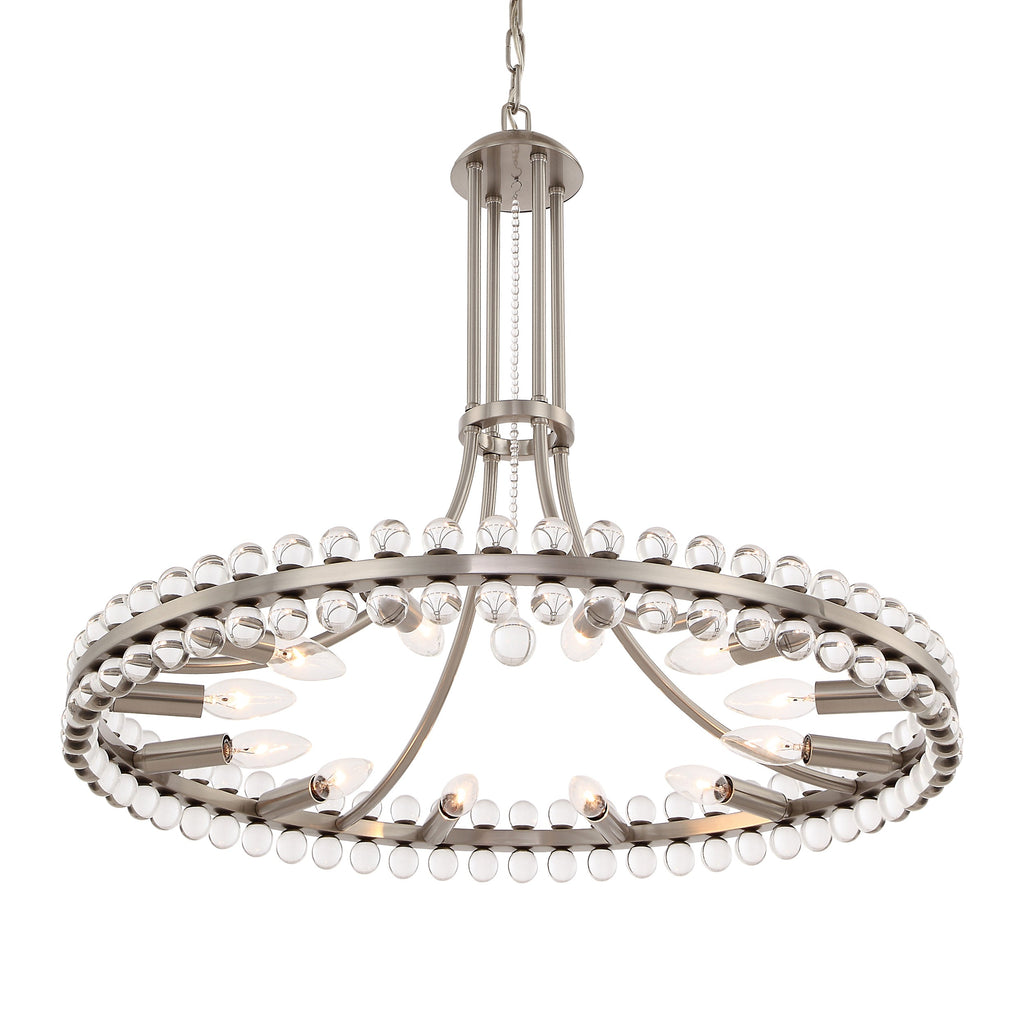 Antique Hardware Clover 12 Light Brushed Nickel Chandelier Chandelier