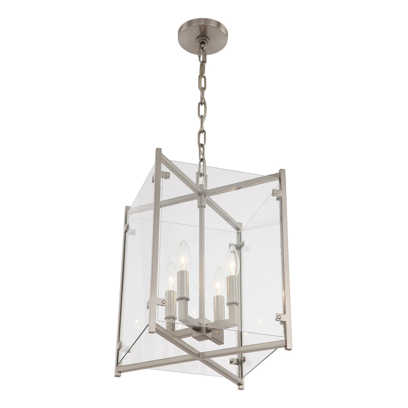 Antique Hardware Danbury 4 Light Brushed Nickel Mini Chandelier Chandelier