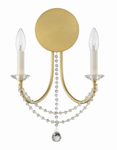 ##Antique Hardware## Delilah 2 Light Aged Brass Sconce