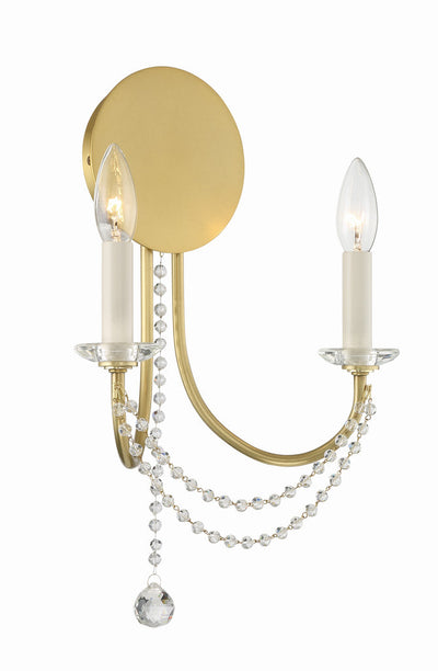 ##Antique Hardware## Delilah 2 Light Aged Brass Sconce