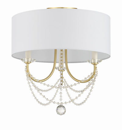 ##Antique Hardware## Delilah 3 Light Aged Brass Semi Flush Mount