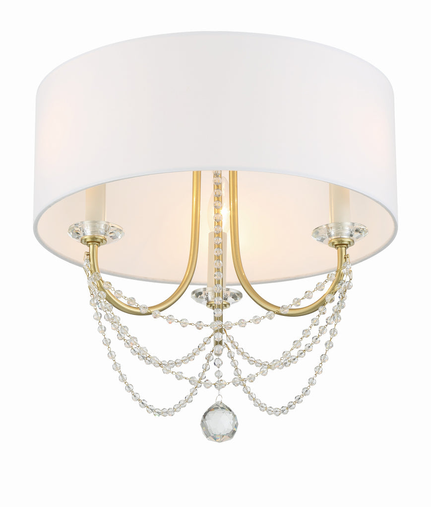 ##Antique Hardware## Delilah 3 Light Aged Brass Semi Flush Mount