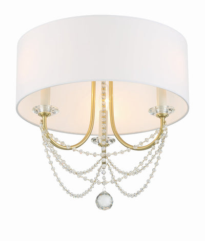 ##Antique Hardware## Delilah 3 Light Aged Brass Semi Flush Mount