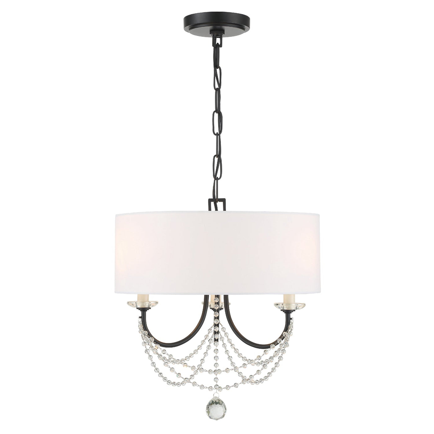 ##Antique Hardware## Delilah 3 Light Matte Black Mini Chandelier