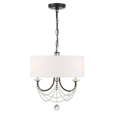 ##Antique Hardware## Delilah 3 Light Matte Black Mini Chandelier