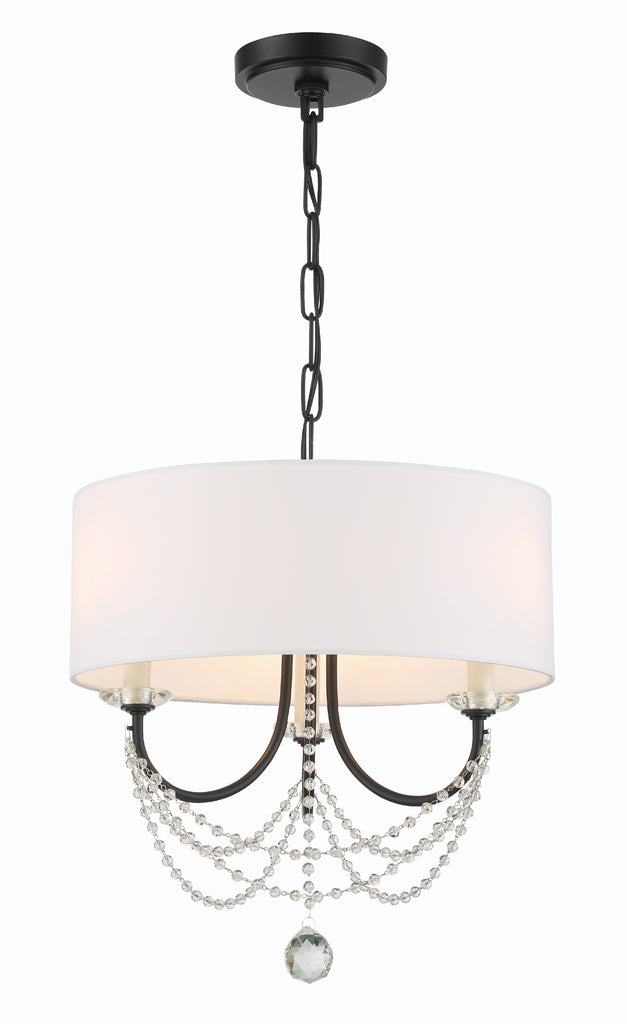 ##Antique Hardware## Delilah 3 Light Matte Black Mini Chandelier