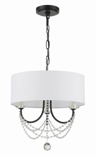 ##Antique Hardware## Delilah 3 Light Matte Black Mini Chandelier