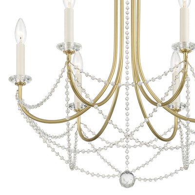 ##Antique Hardware## Delilah 6 Light Aged Brass Chandelier