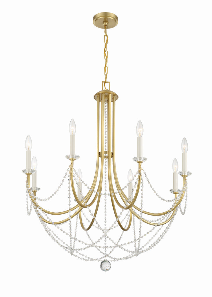 ##Antique Hardware## Delilah 8 Light Aged Brass Chandelier