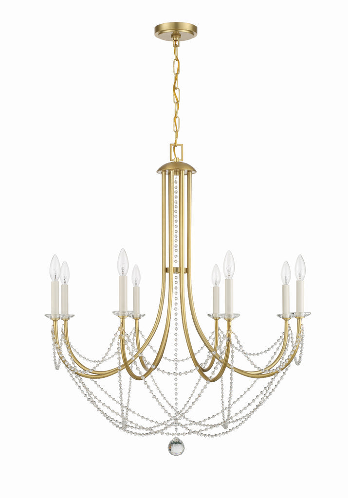 ##Antique Hardware## Delilah 8 Light Aged Brass Chandelier