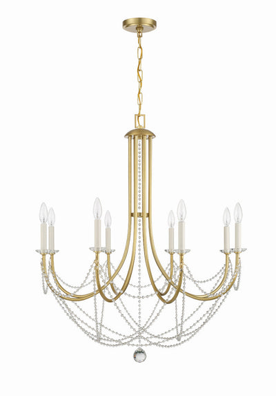 ##Antique Hardware## Delilah 8 Light Aged Brass Chandelier