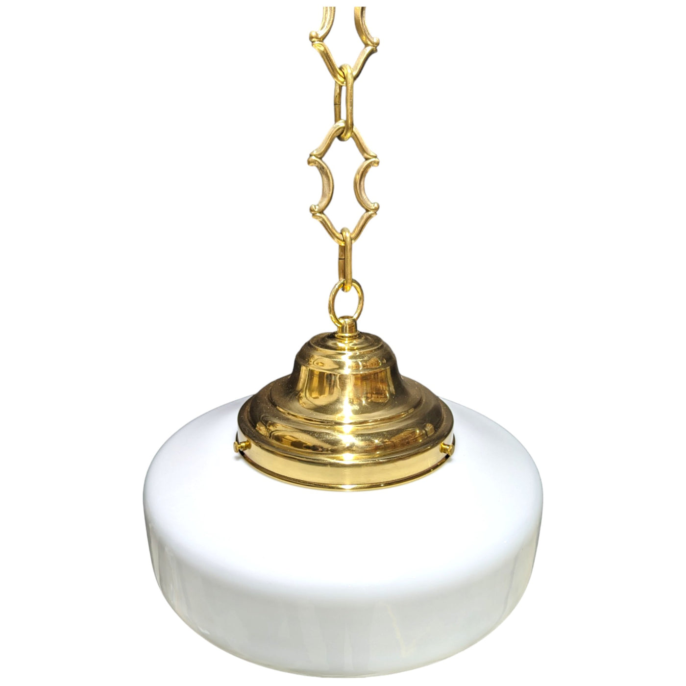 ##Antique Hardware## 28 1/2 Inch Manhattan Skyscraper Nouveau Style Chain Light (Polished Brass Finish)