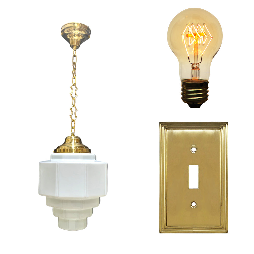 Manhattan Skyscraper Grandeur Style Chain Light Set (Several Finishes Available)