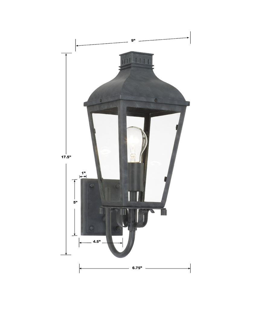 Antique Hardware Dumont 1 Light Graphite Outdoor Sconce Exterior