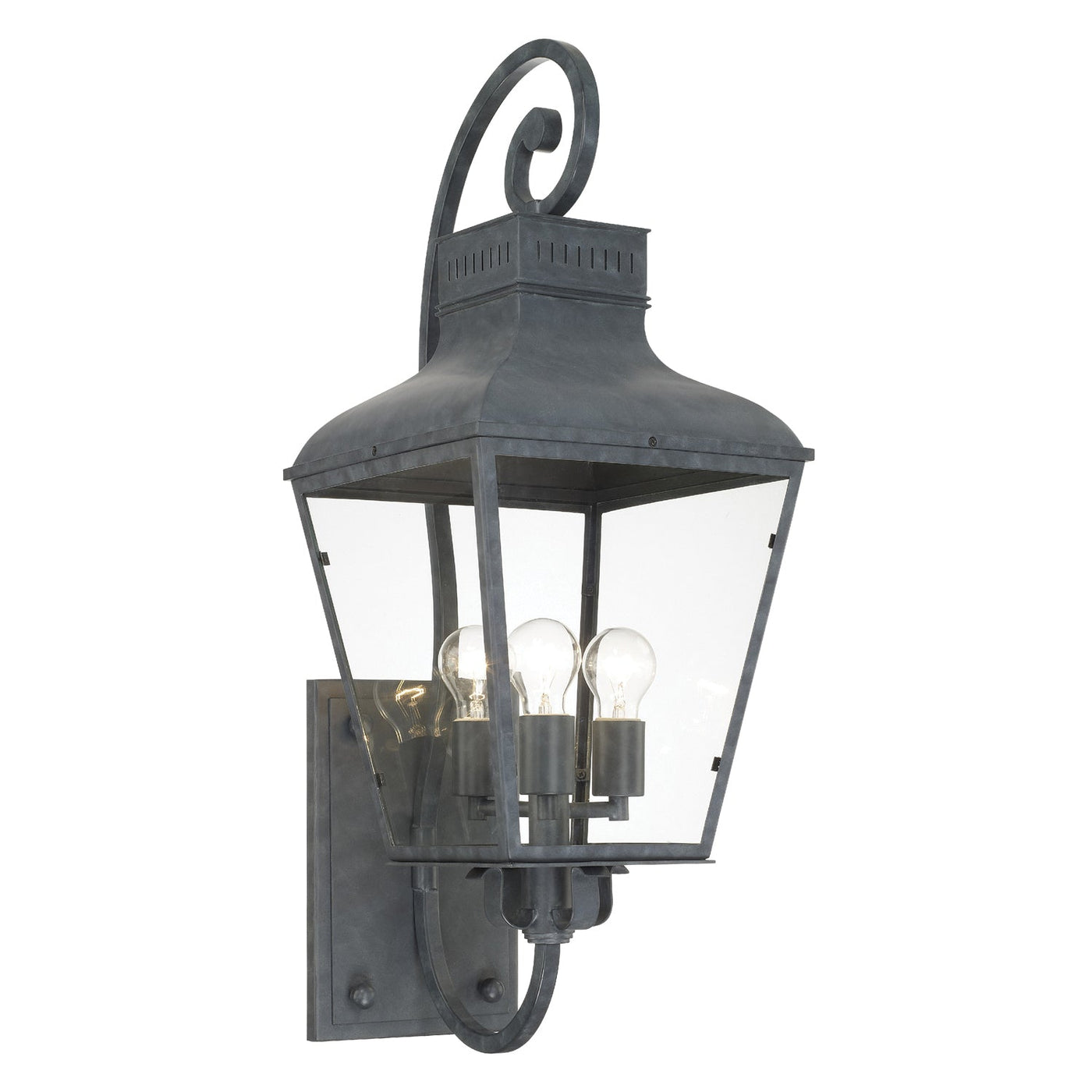 Antique Hardware Dumont 3 Light Graphite Outdoor Sconce Exterior