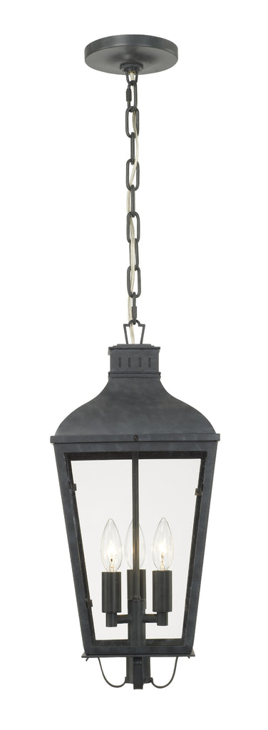 Antique Hardware Dumont 3 Light Graphite Outdoor Pendant Exterior